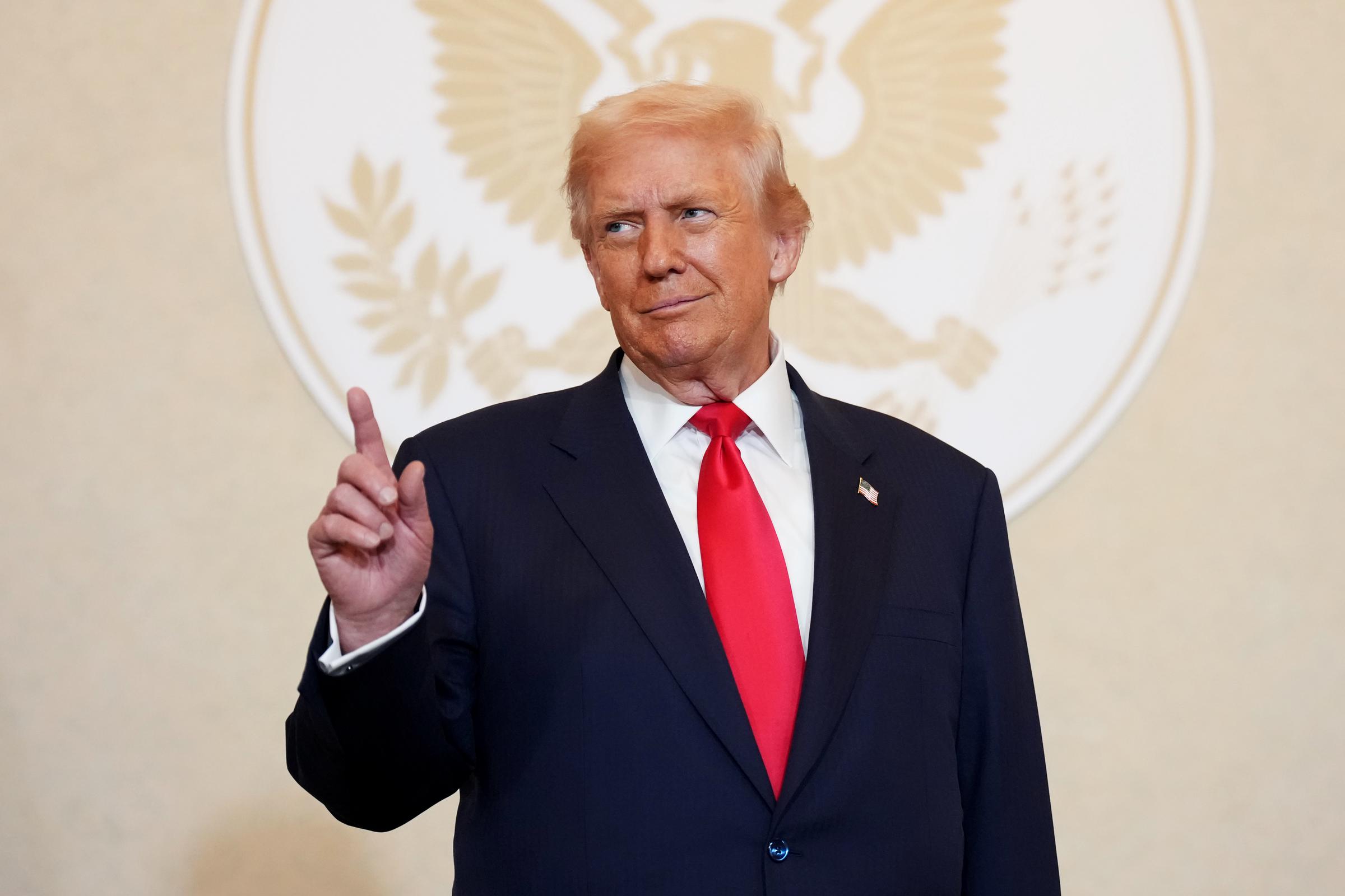 Donald Trump attends a meeting with business leaders at the U.S. Ambassador's Residence on October 28, 2025 in Tokyo, Japan | Source: Getty Images