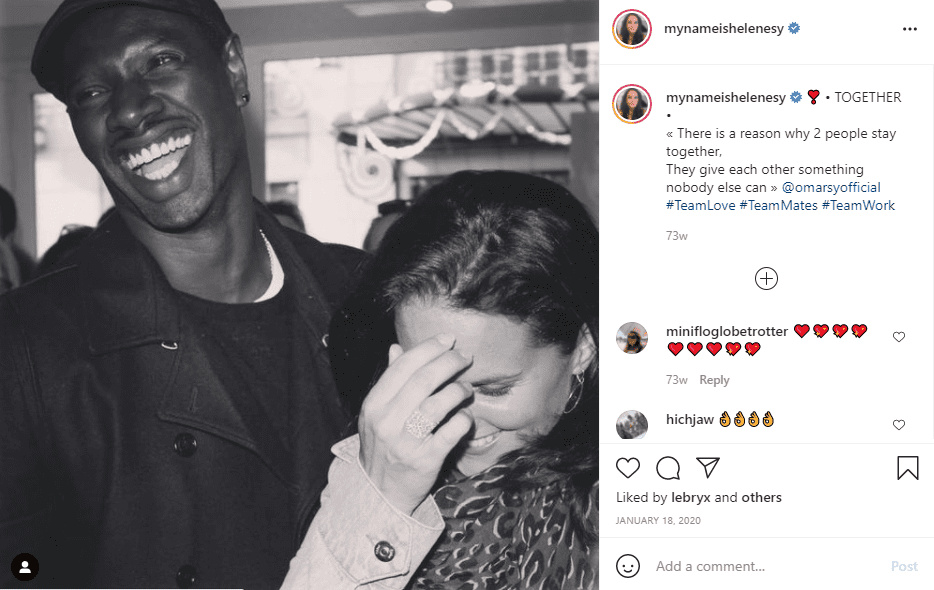 A picture of Omar Sy and his wife, Helene Sy on Instagram | Photo: Instagram/mynameishelenesy