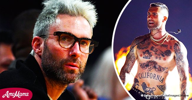 Eagle-eyed fans think Adam Levine’s chest tattoo forms a word with his left nipple as the ‘O’