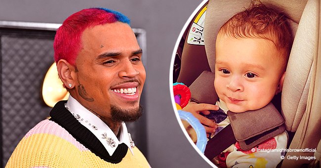 Chris Brown's Cute Son Aeko Smiles While Sitting in a Car (Photo)