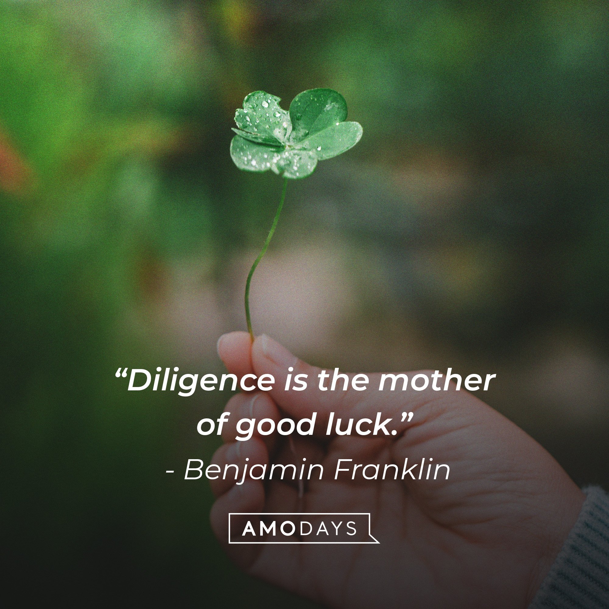 Benjamin Franklin's quote: “Diligence is the mother of good luck.” | Image: AmoDays