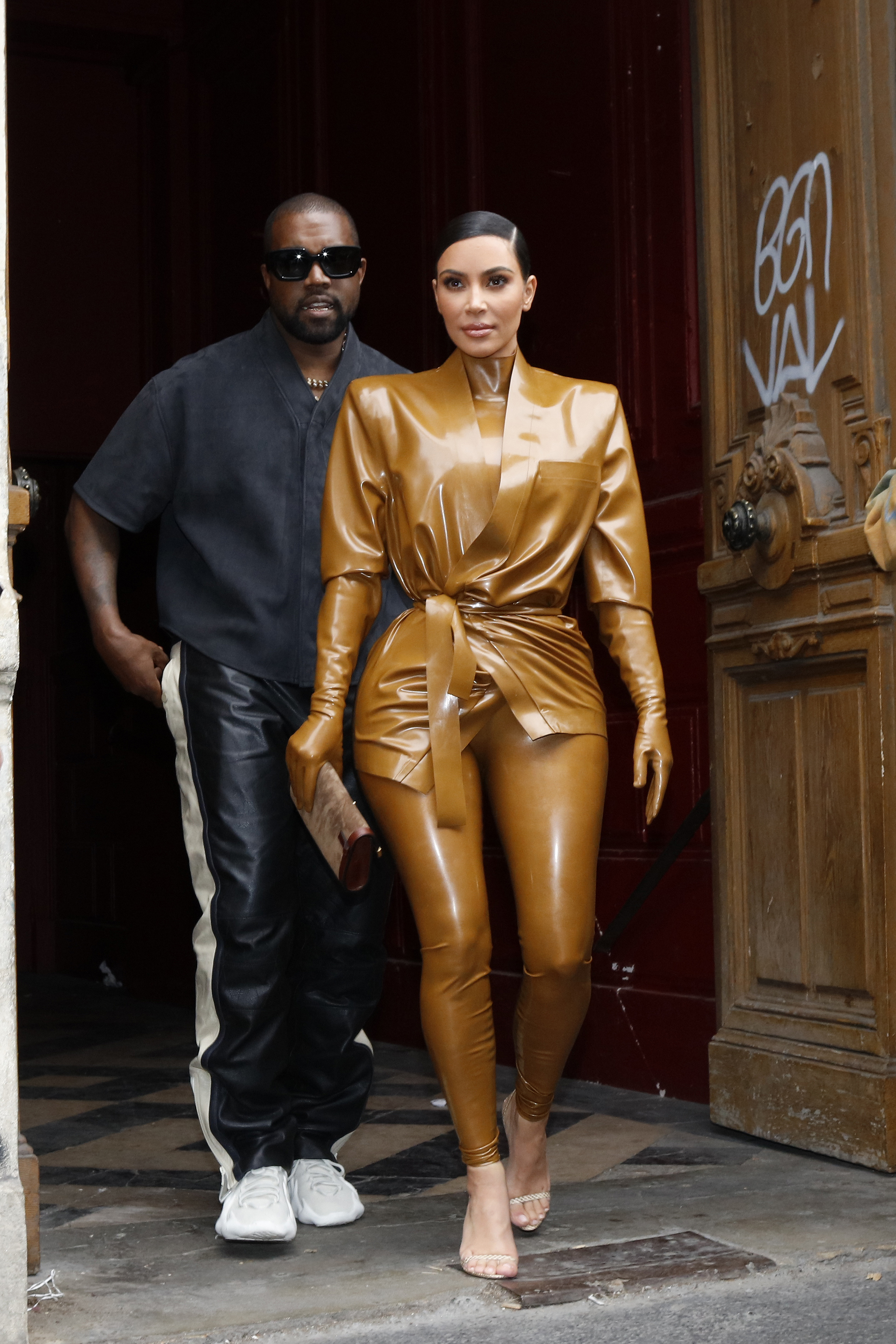 Kanye West and Kim Kardashian at the former's Sunday Service on March 1, 2020, in Paris, France | Source: Getty Images