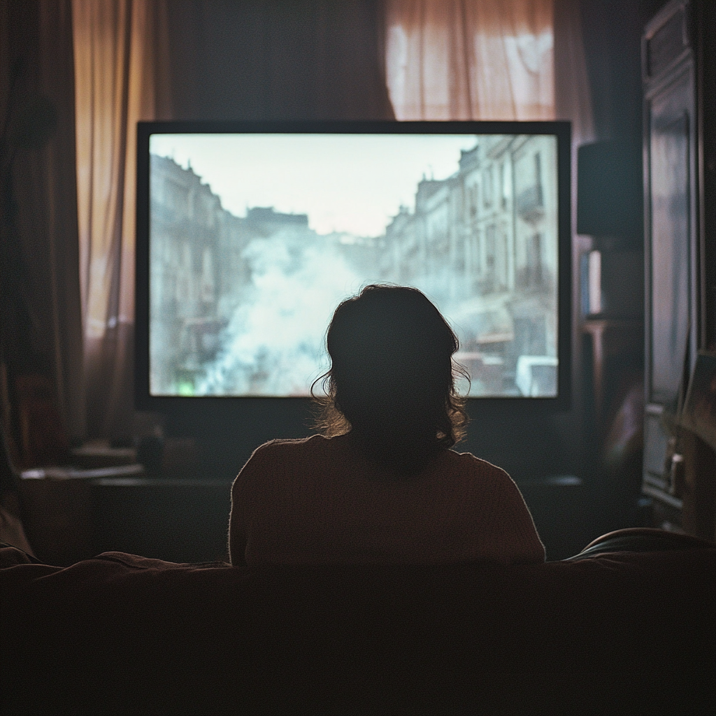 A woman watching TV | Source: Midjourney