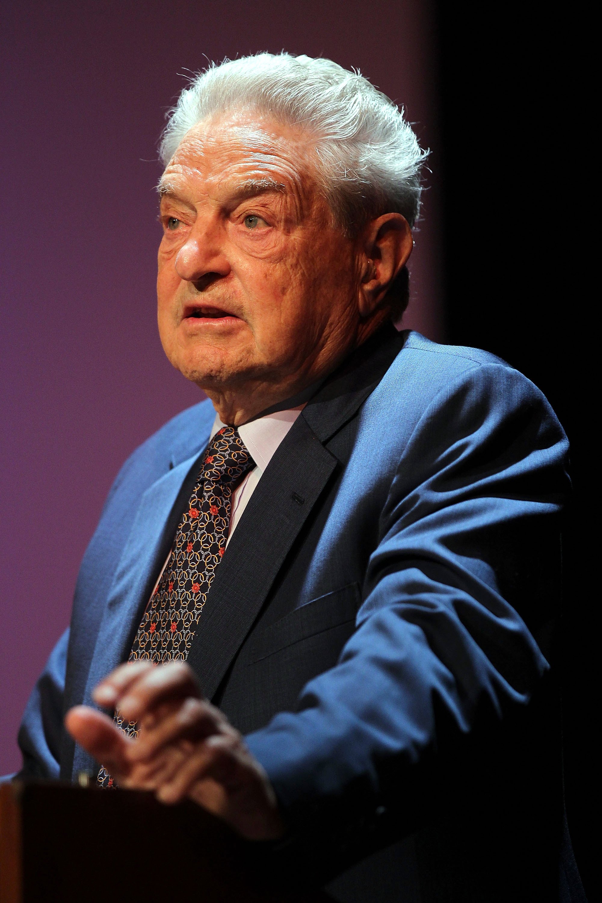 George Soros speaking at a forum on August 19, 2010, in New York City. | Source: Getty Images