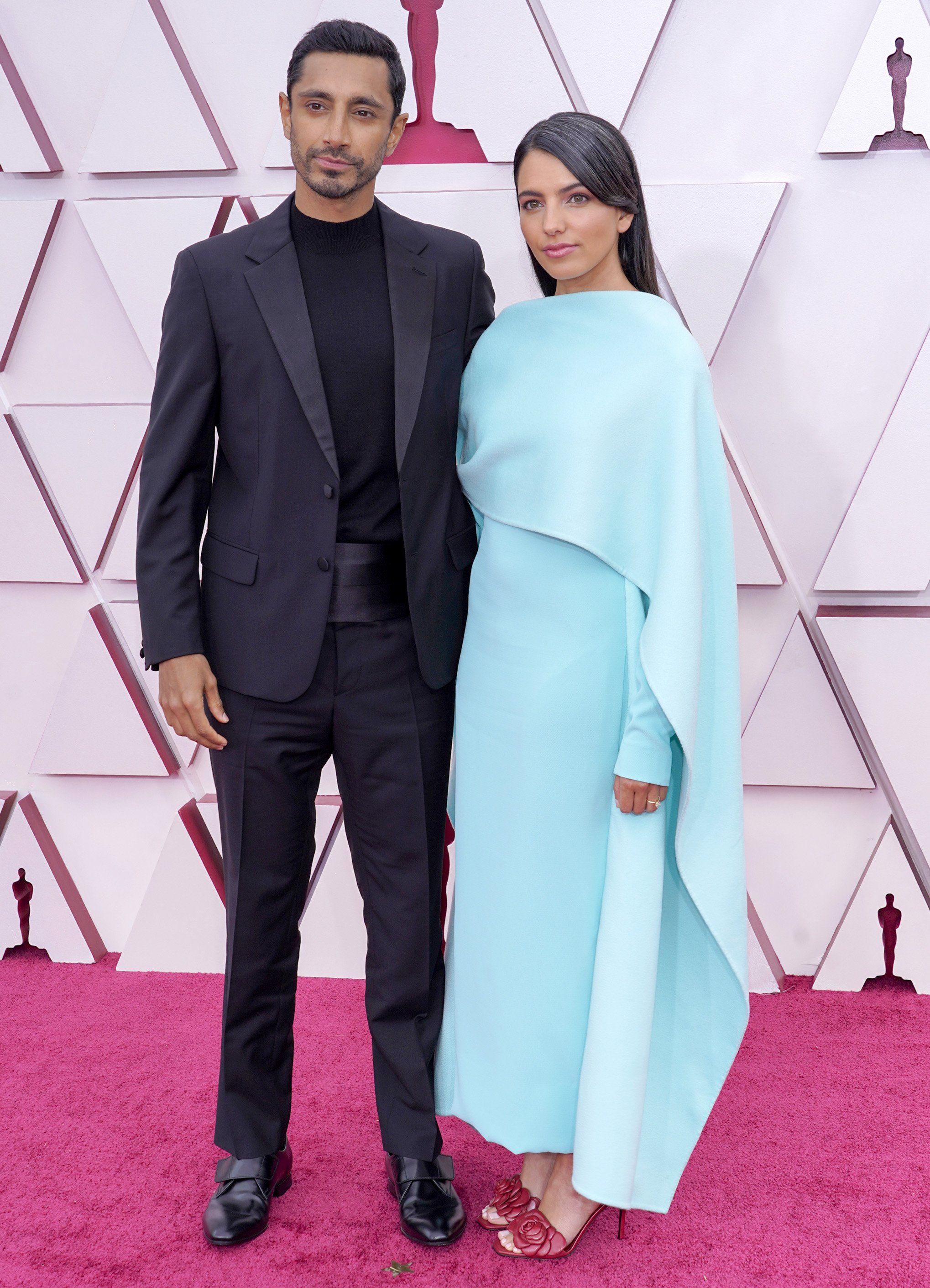 Riz Ahmed and Fatima Farheen Mirza at the 93rd Annual Academy Awards on April 25, 2021, in California | Source: Getty Images 
