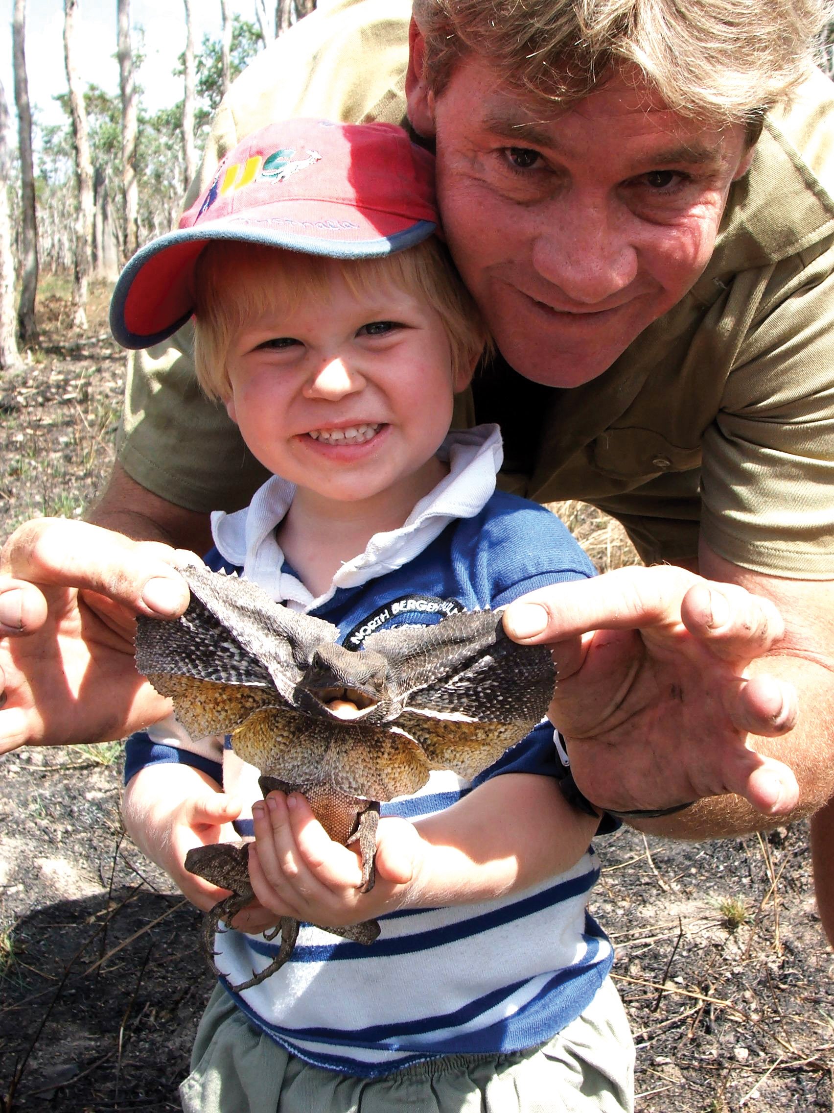 Steve Irwin poses with his son Robert at Australia Zoo on August 2, 2006, in Beerwah, Australia. | Source: Getty Images