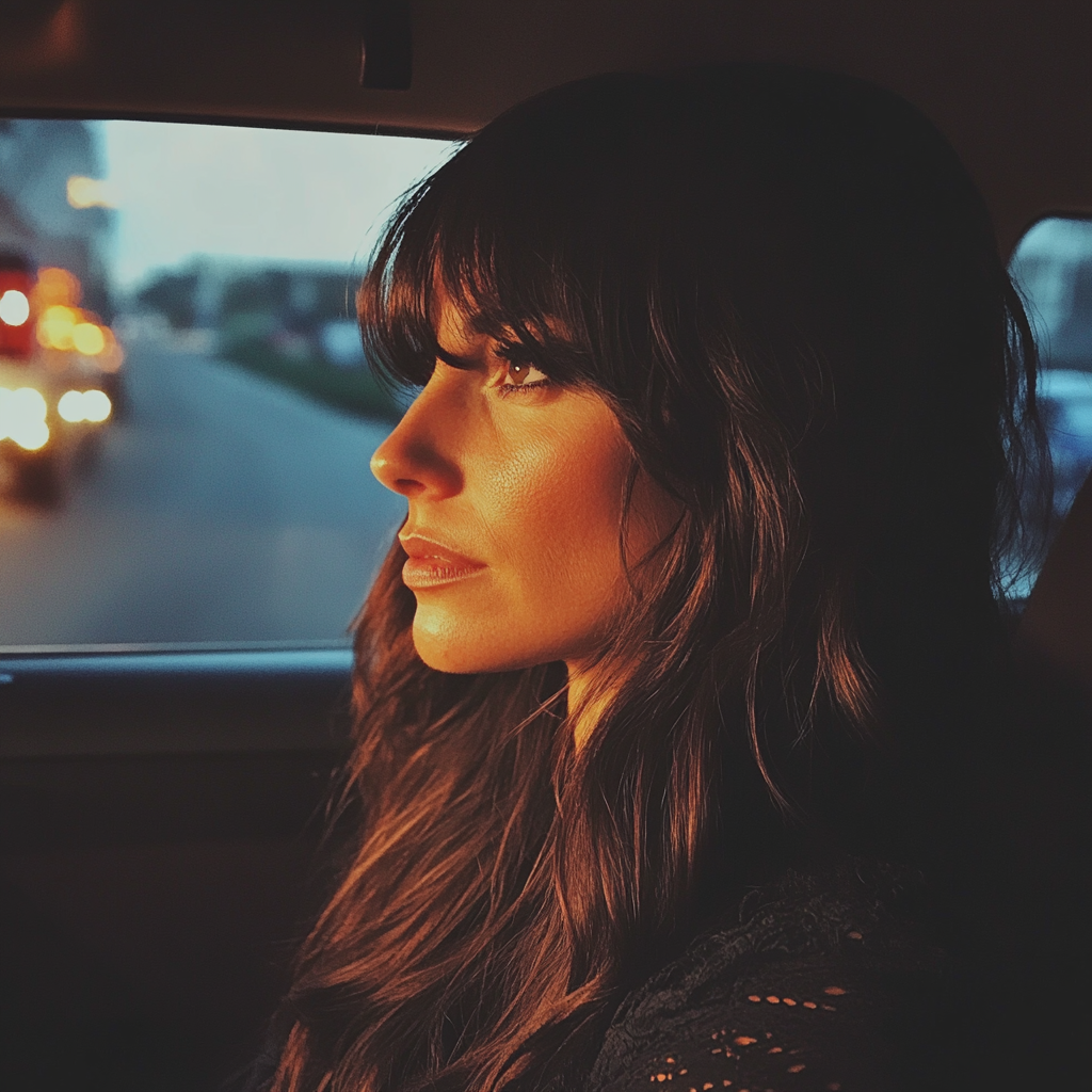 A woman driving a car | Source: Midjourney