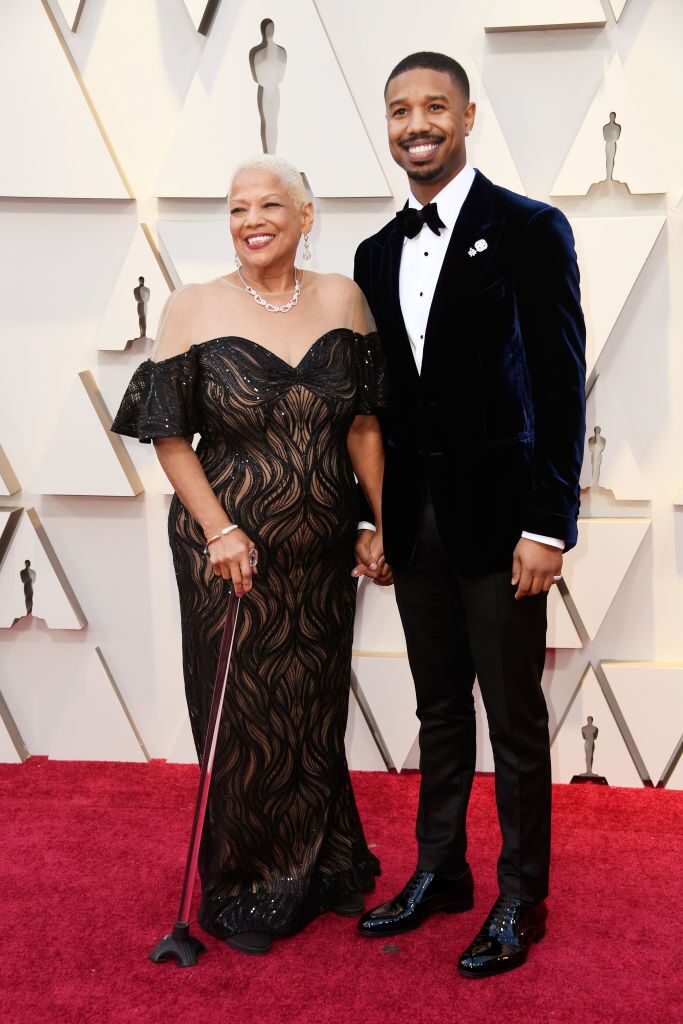 Michael B. Jordan and his mom Donna Jordan at the Oscars | Source: Getty Images/GlobalImagesUkraine