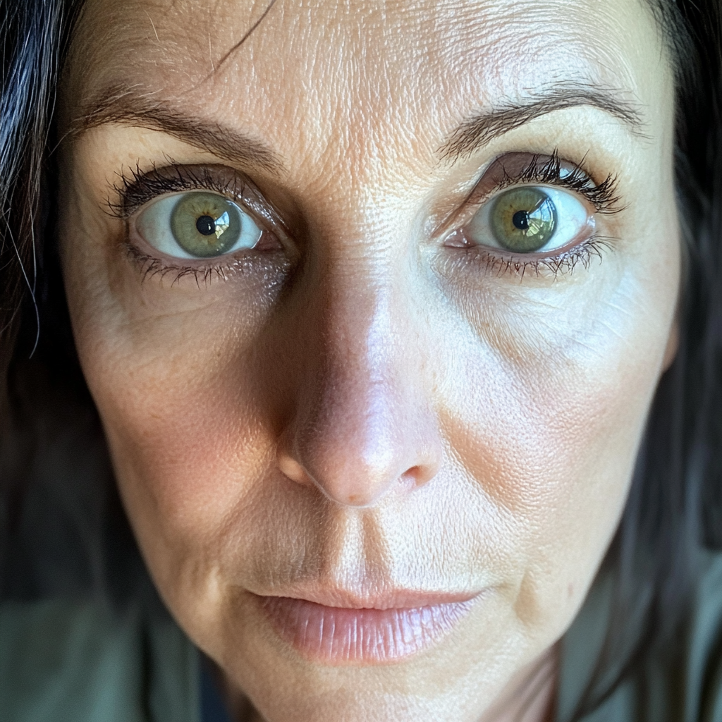 A close up of a shocked woman | Source: Midjourney