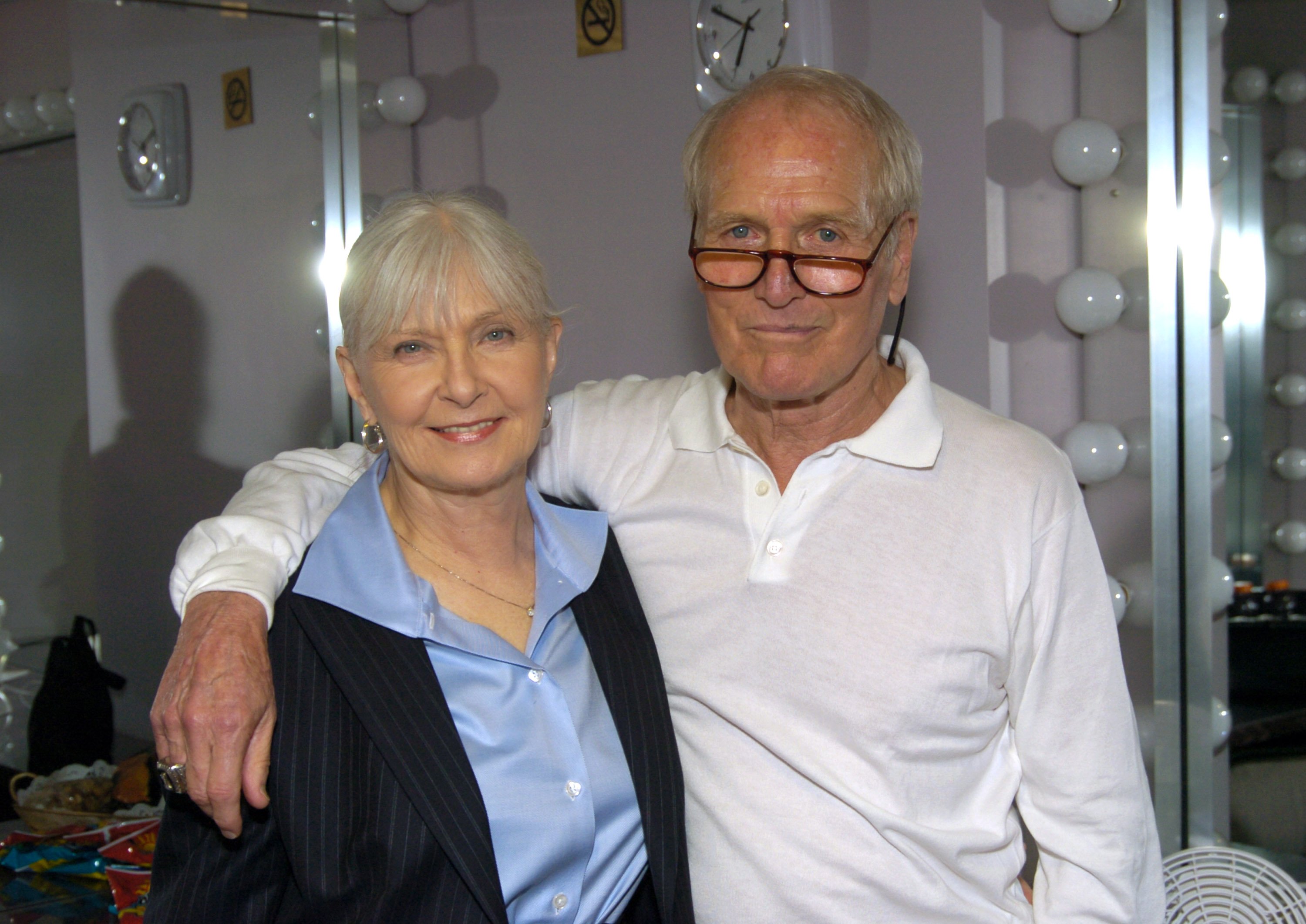 Joanne Woodward and Paul Newman on July 8, 2004 in New York City | Source: Getty Images