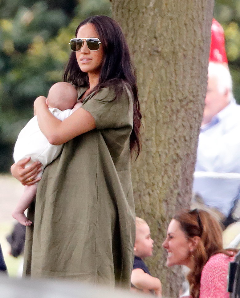 Meghan Markle with her son, Archie and Princess Catherine with her son, Prince George at the King Power Royal Charity Polo Match at Billingbear Polo Club on July 10, 2019 in Wokingham, England | Source: Getty Images