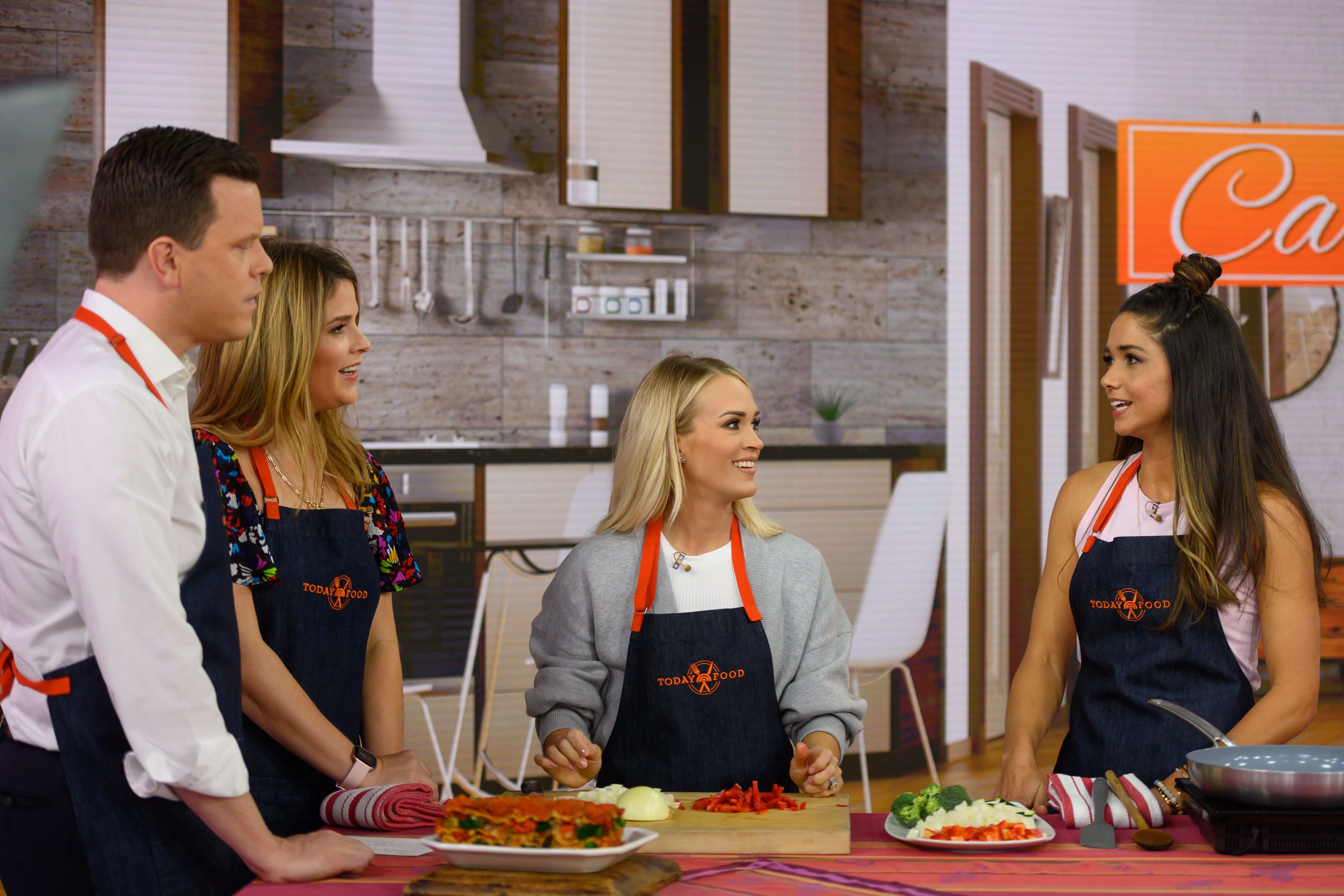 Willie Geist, Jenna Bush Hager, Carrie Underwood, and Cara Clark, Tuesday, March 3, 2020, on the "Today" show | Source: Getty Images