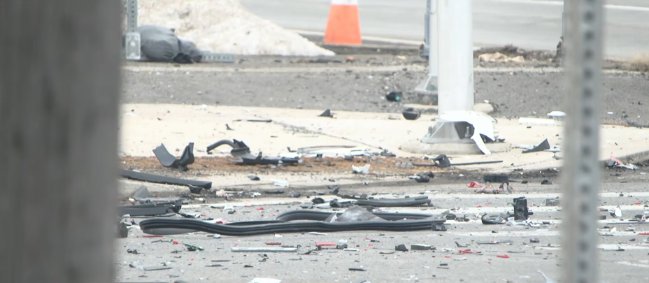 Scene from the car crash in Gates, New York, from a news report dated March 5, 2026 | Source: YouTube/News 8 WROC