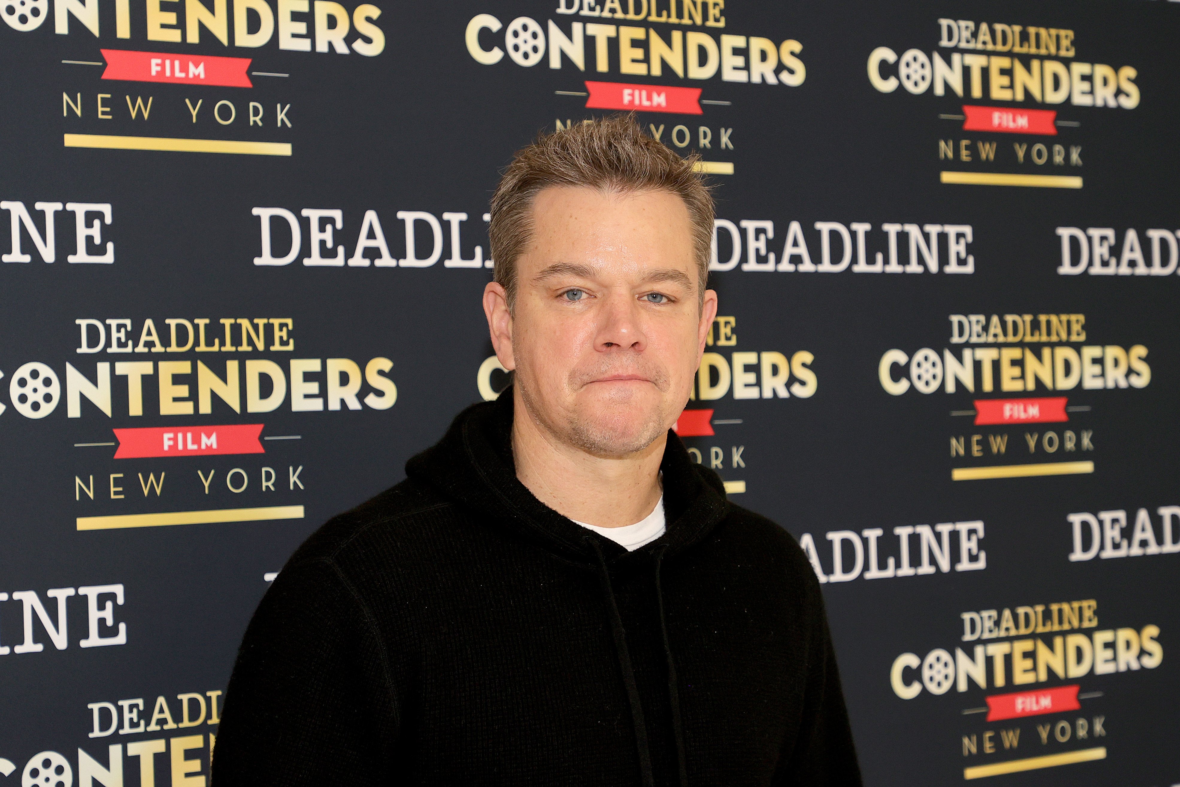 Actor Matt Damon on stage during Focus Features' "Stillwater" panel at the Deadline Contenders Film: New York on December 04, 2021 in New York City. | Source: Getty Images 