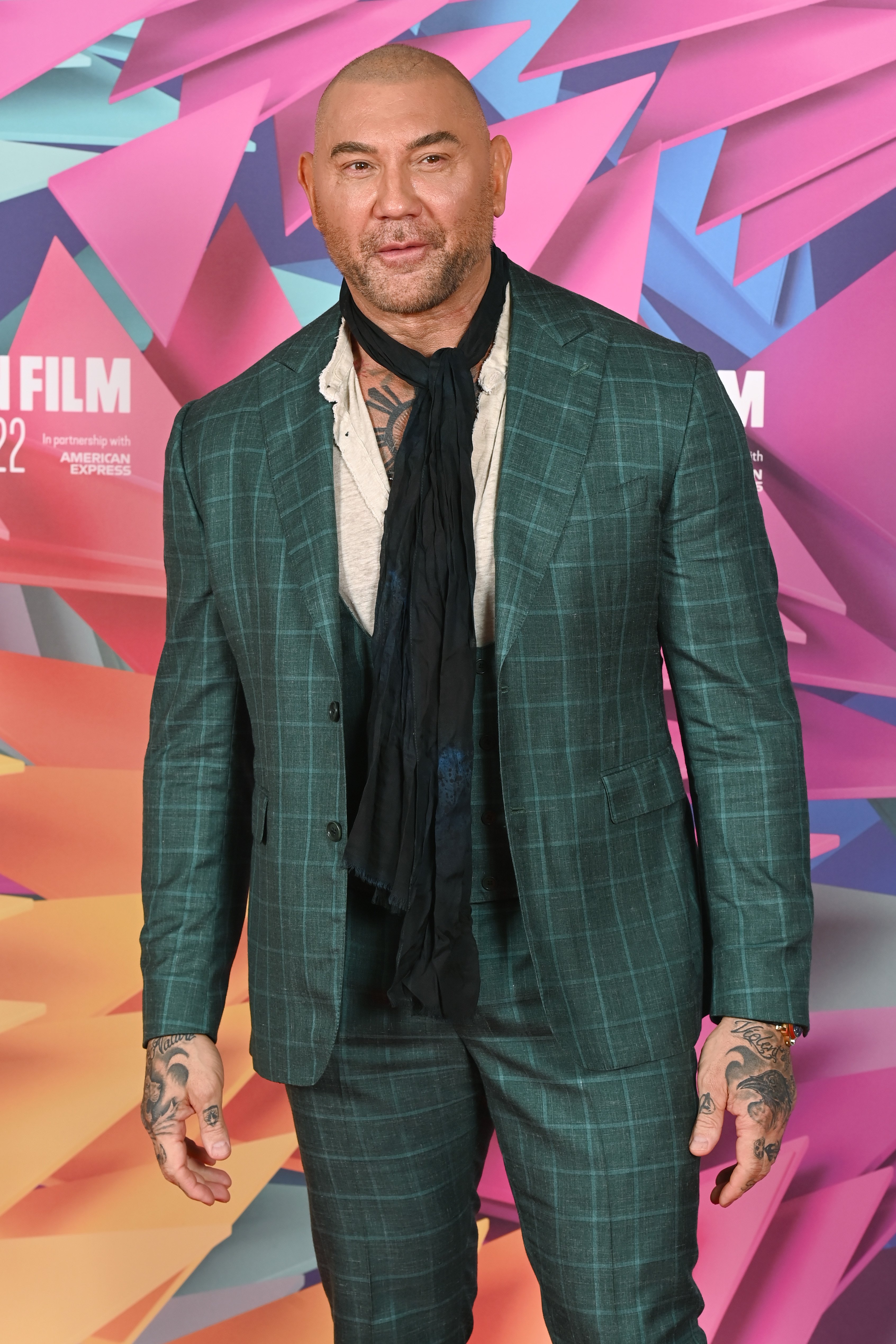 Dave Bautista at the 66th BFI London Film Festival on October 16, 2022, in England.  |  Source: Getty Images