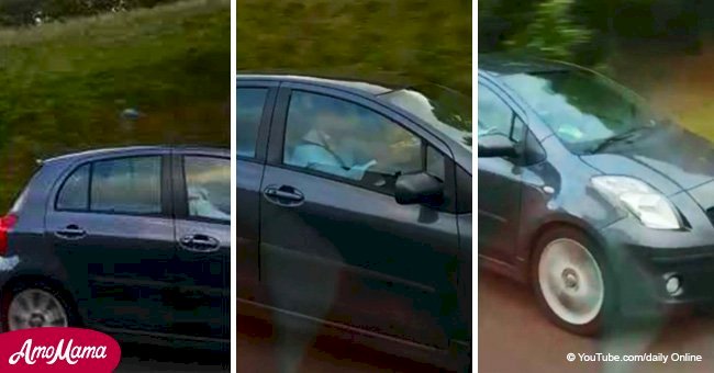 Hungry driver eats full-on meal while driving 60mph