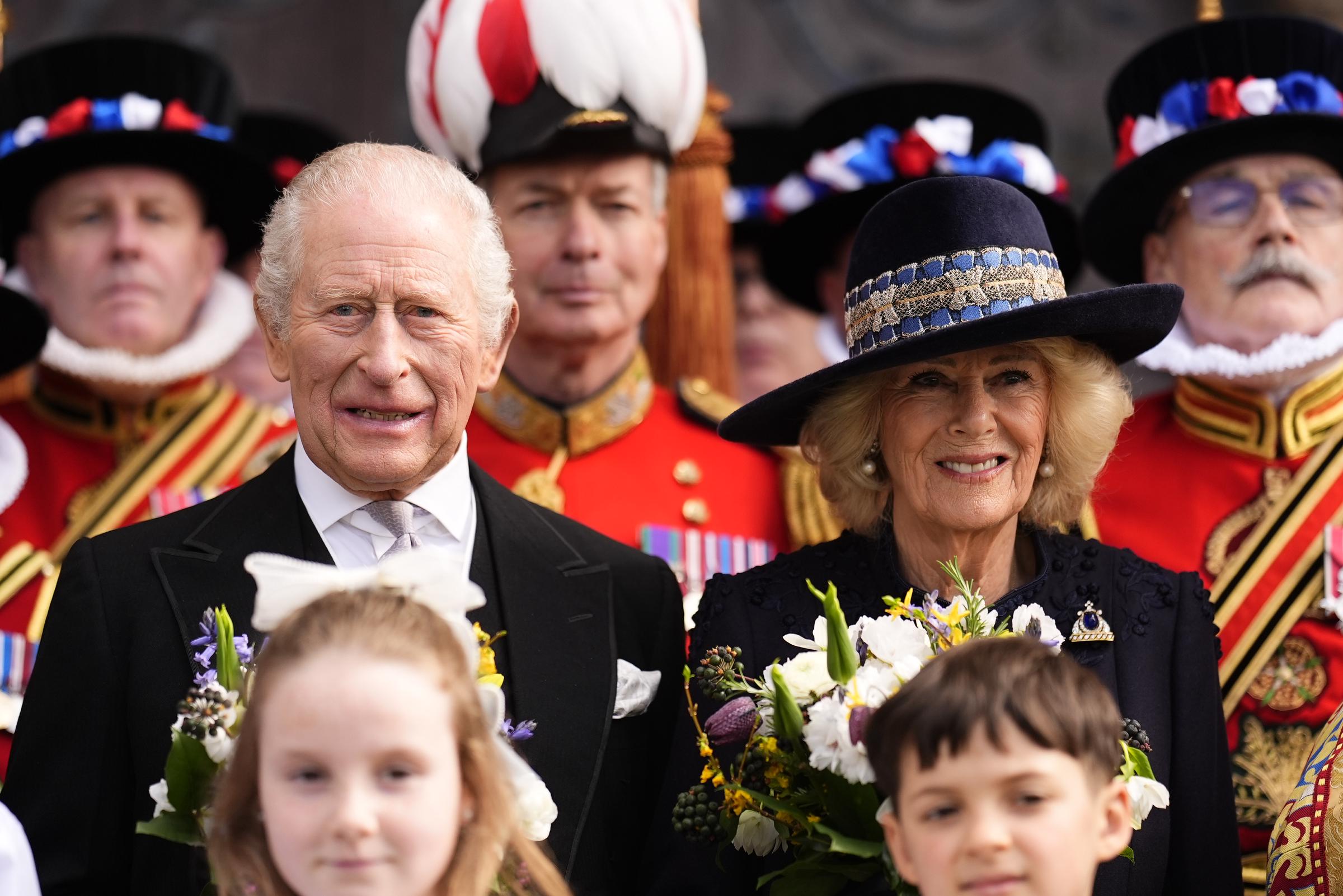 King Charles III and Queen Camilla attend the Royal Maundy Service at St Asaph Cathedral on 2 April 2026 in St Asaph, Wales. | Source: Getty Images