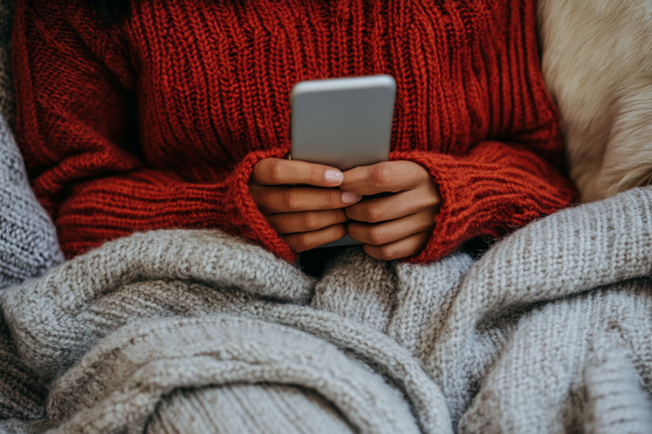 A woman using a phone | Source: Midjourney