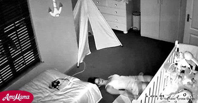 Dad watches CCTV footage. Then he spotted his wife lying on the baby’s bedroom floor