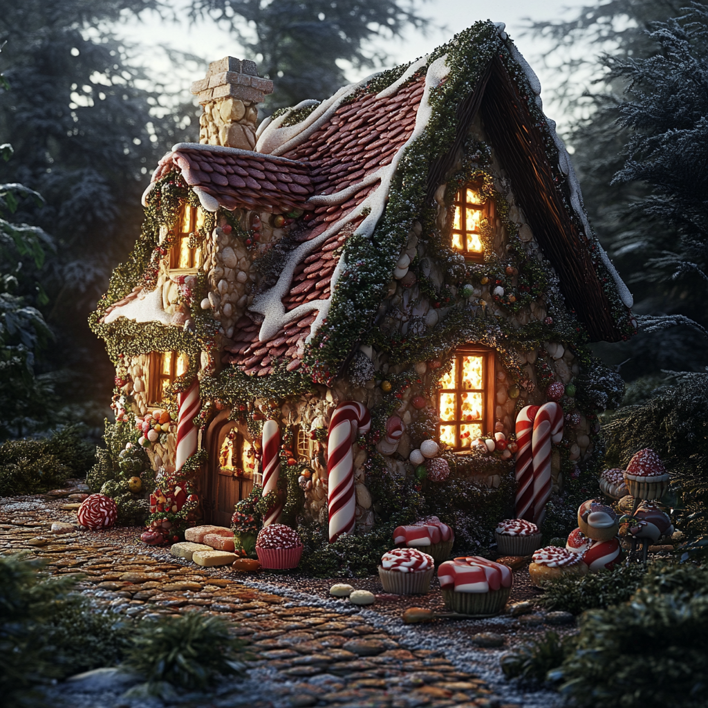 Uma casa com tema de conto de fadas de Hansel e Gretel | Fonte: Midjourney