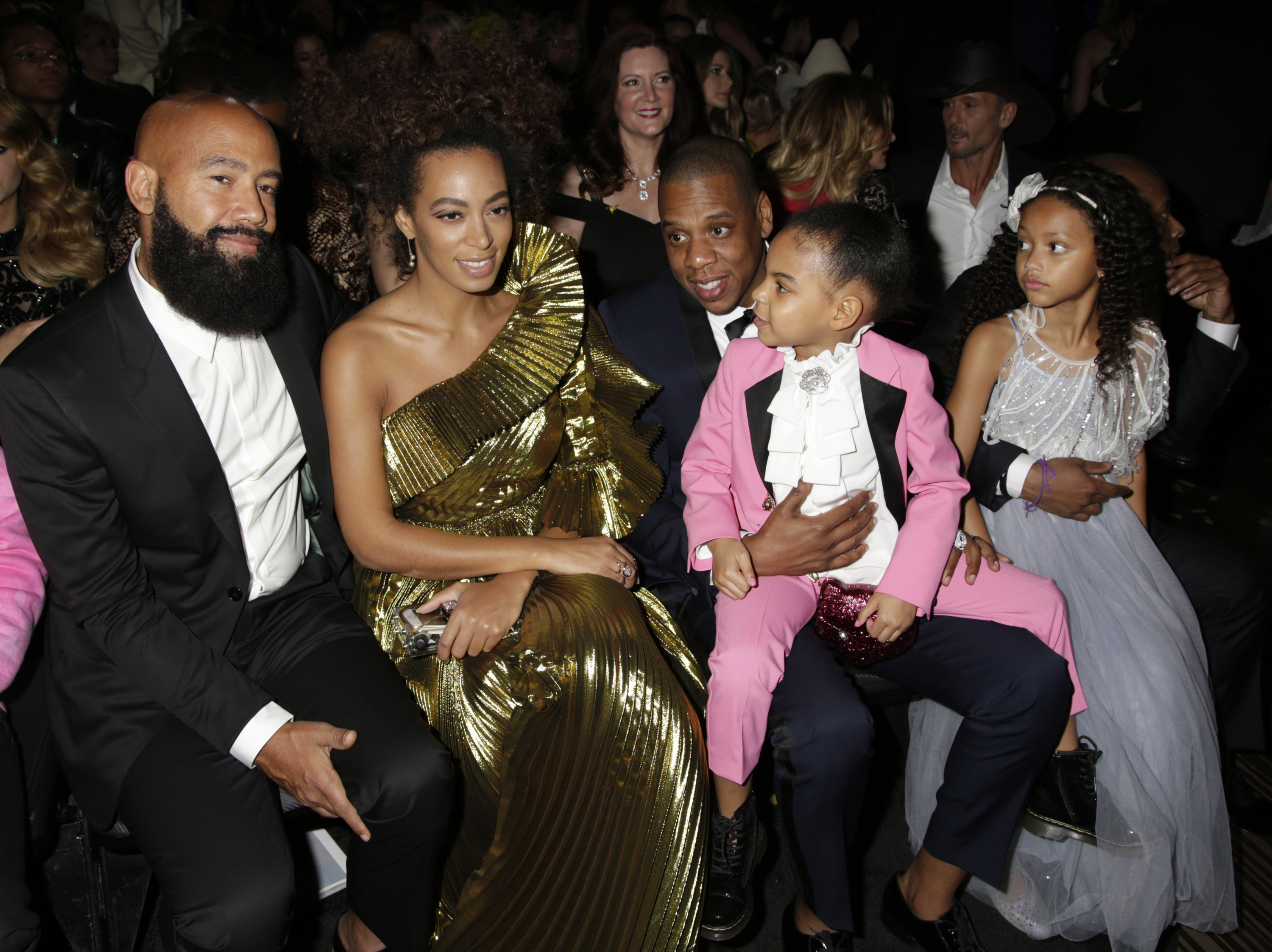 Alan Ferguson, Solange Knowles, Jay Z, and Blue Ivy Carter during the 59th Annual Grammy Awards at the Staples Center on February 12, 2017 in Los Angeles, California | Source: Getty Images