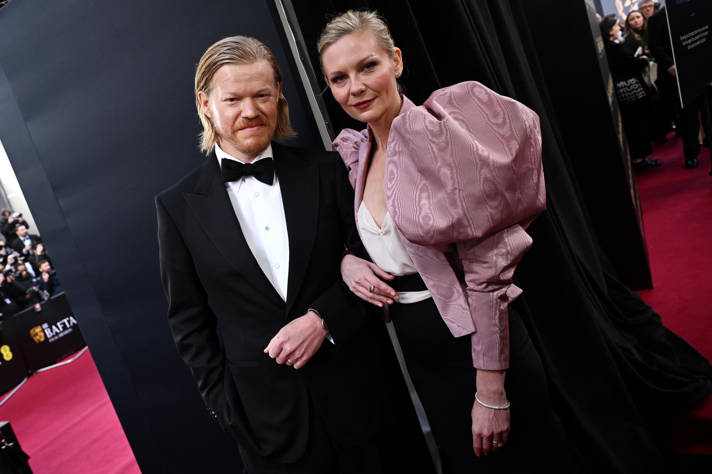 Jesse Plemons and Kirsten Dunst attend the 79th BAFTA Film Awards at The Royal Festival Hall on February 22, 2026, in London, England | Source: Getty Images