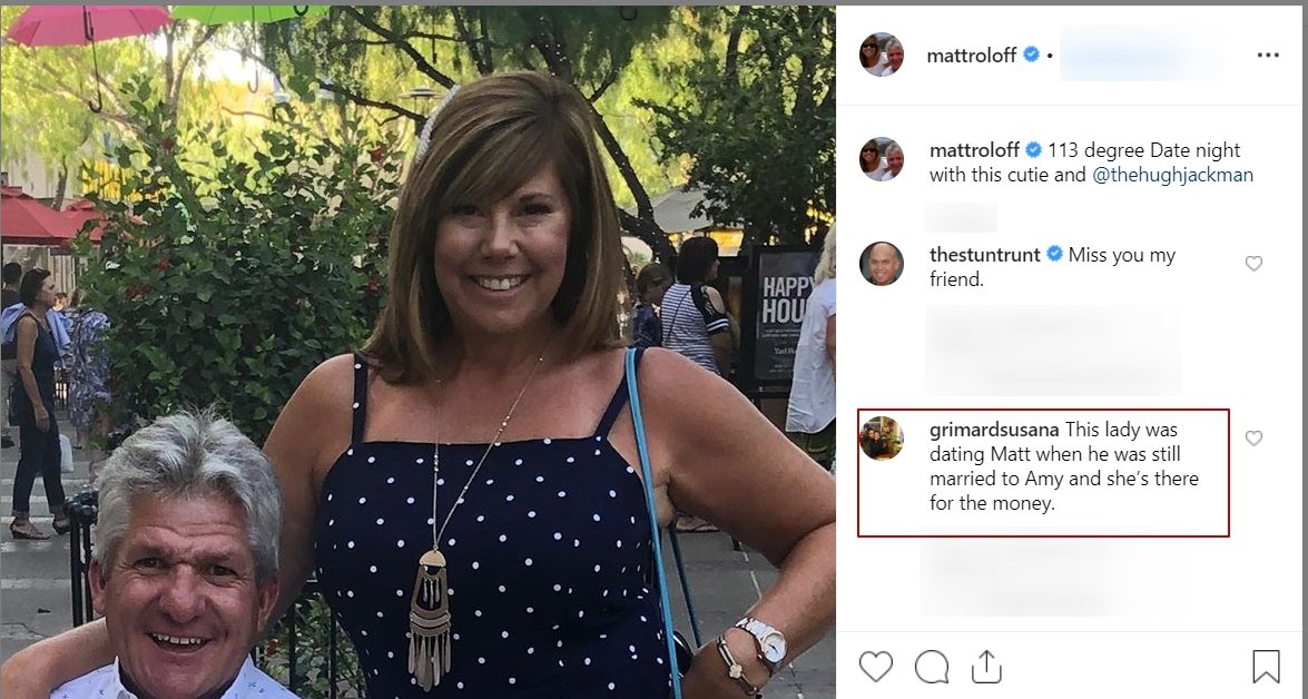 A fan's comment on a photo of Matt Roloff out with his girlfriend Caryn Chandler | Photo: Instagram/Matt Roloff