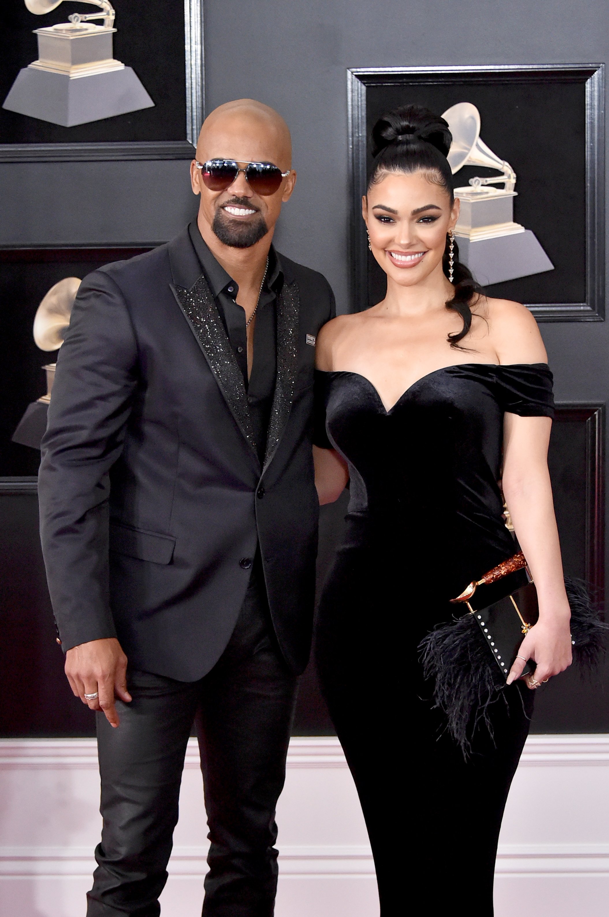 Shemar Moore and Anabelle Acosta attend the 60th Annual GRAMMY Awards at Madison Square Garden on January 28, 2018, in New York City. | Source: Getty Images 