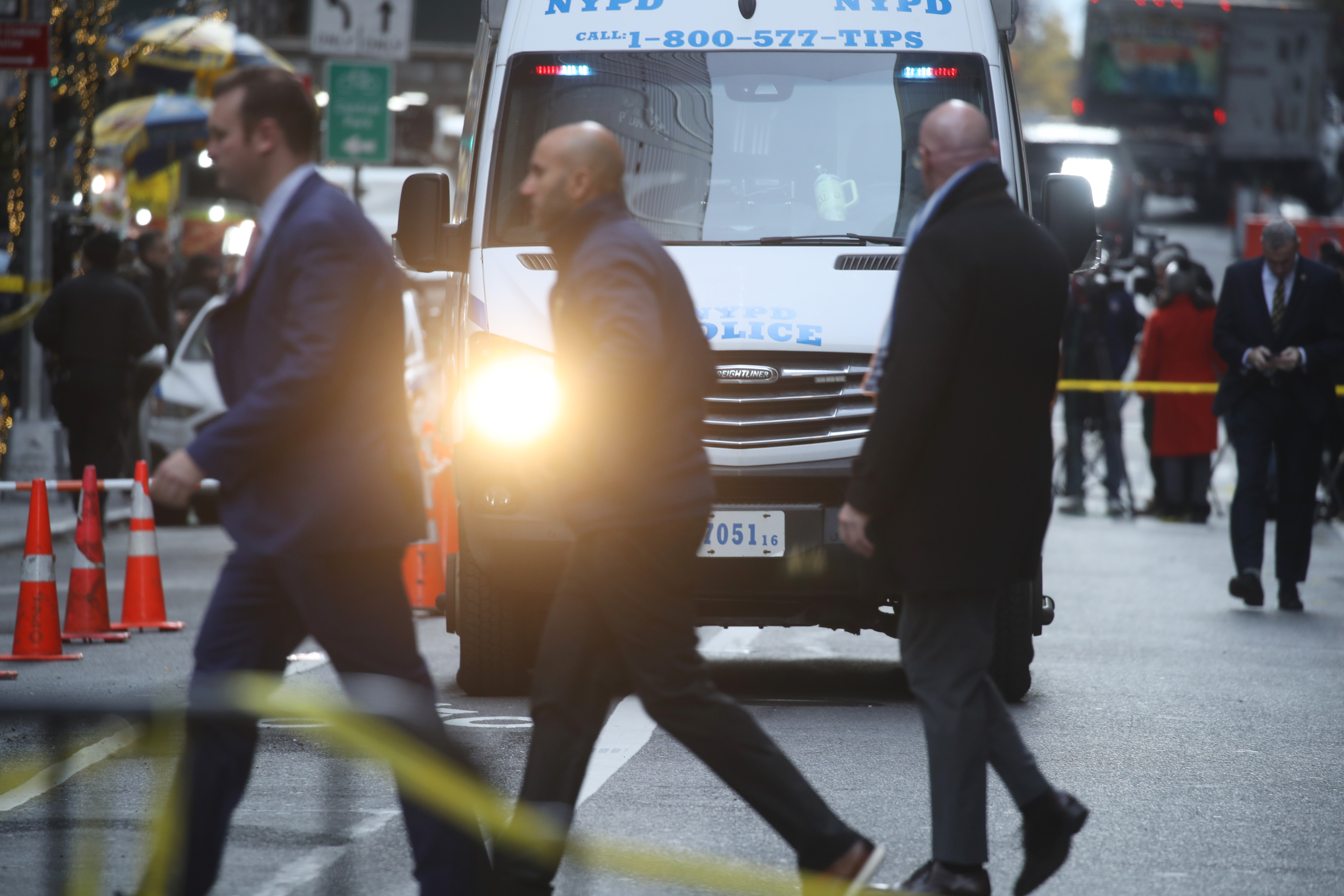 Police gather outside the New York Hilton Midtown on December 4, 2024 in Manhattan, New York City. | Source: Getty Images