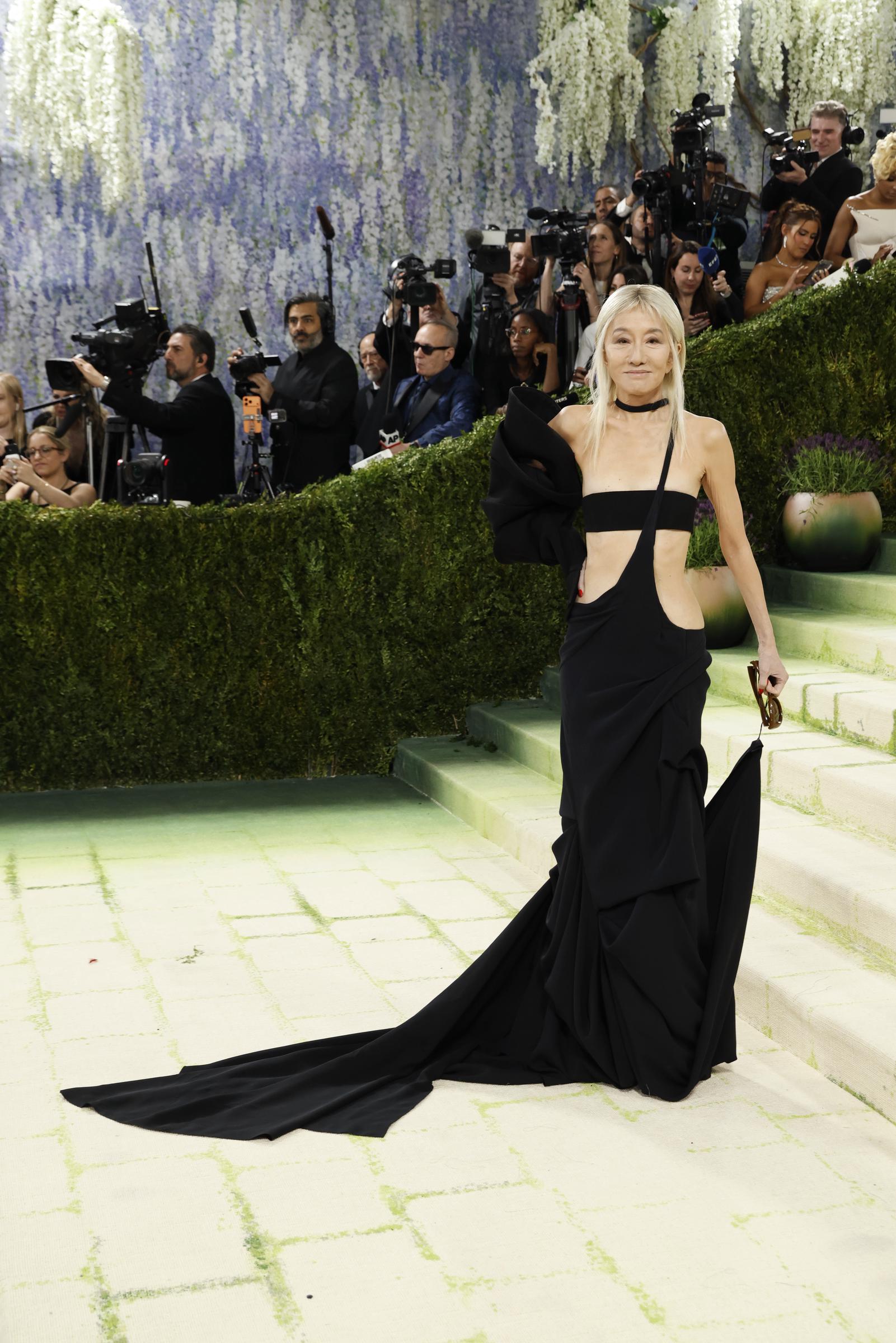 Outfits featuring crop tops almost became a signature move for Vera Wang. For this appearance, she attended the Met Gala celebrating "Costume Art" at Metropolitan Museum of Art on May 4, 2026, in New York City, New York. | Source: Getty Images
