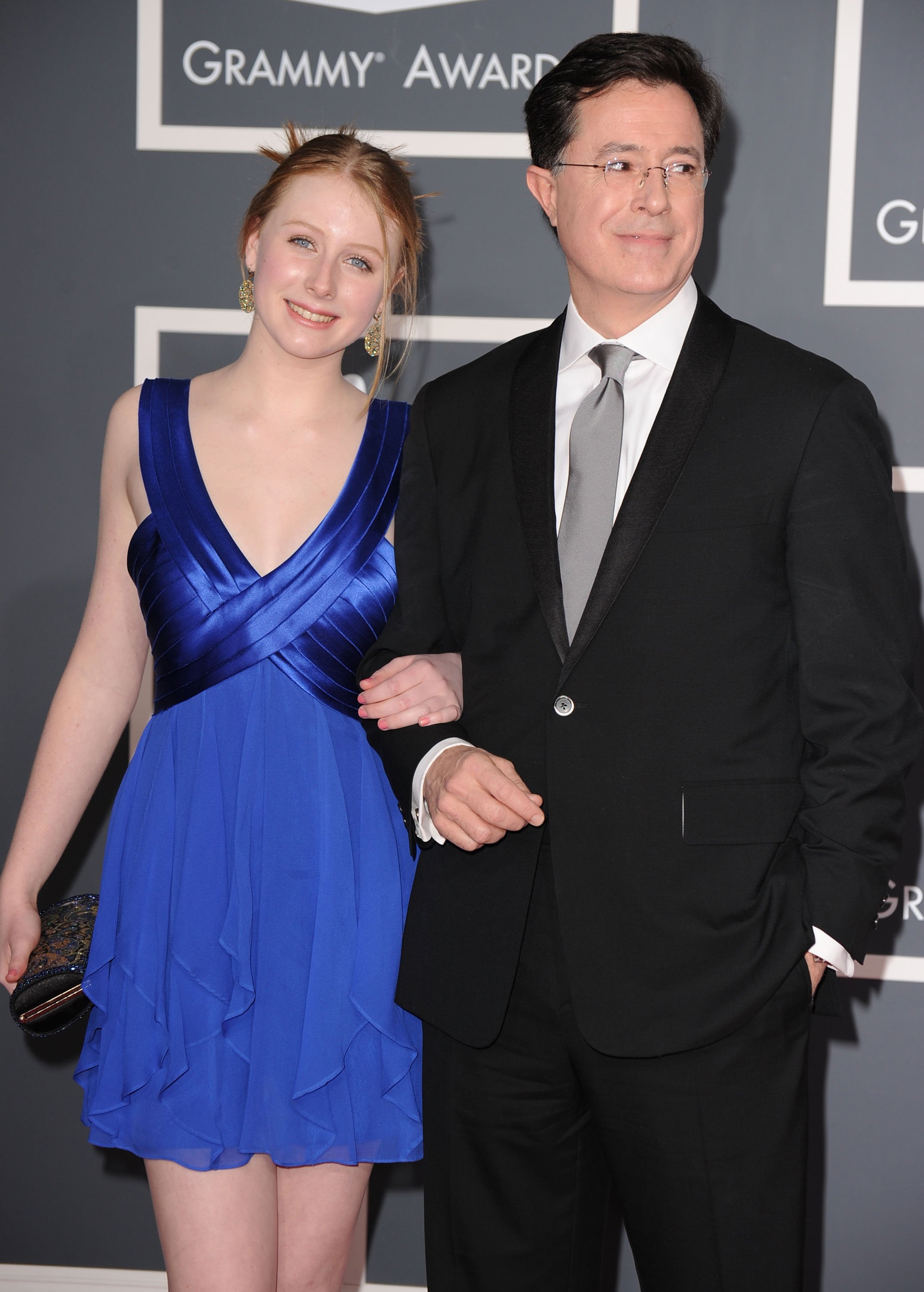Actor Stephen Colbert (R) and Madeline Colbert arrives at the 52nd Annual GRAMMY Awards held at Staples Center on January 31, 2010, in Los Angeles, California. | Source: Getty Images
