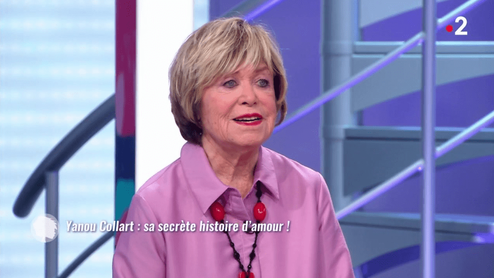 Capture d'écran de Yanou Collart sur le plateau de France 2 pour parler de sa relation avec Lino Ventura | Photo : YouTube/France2.