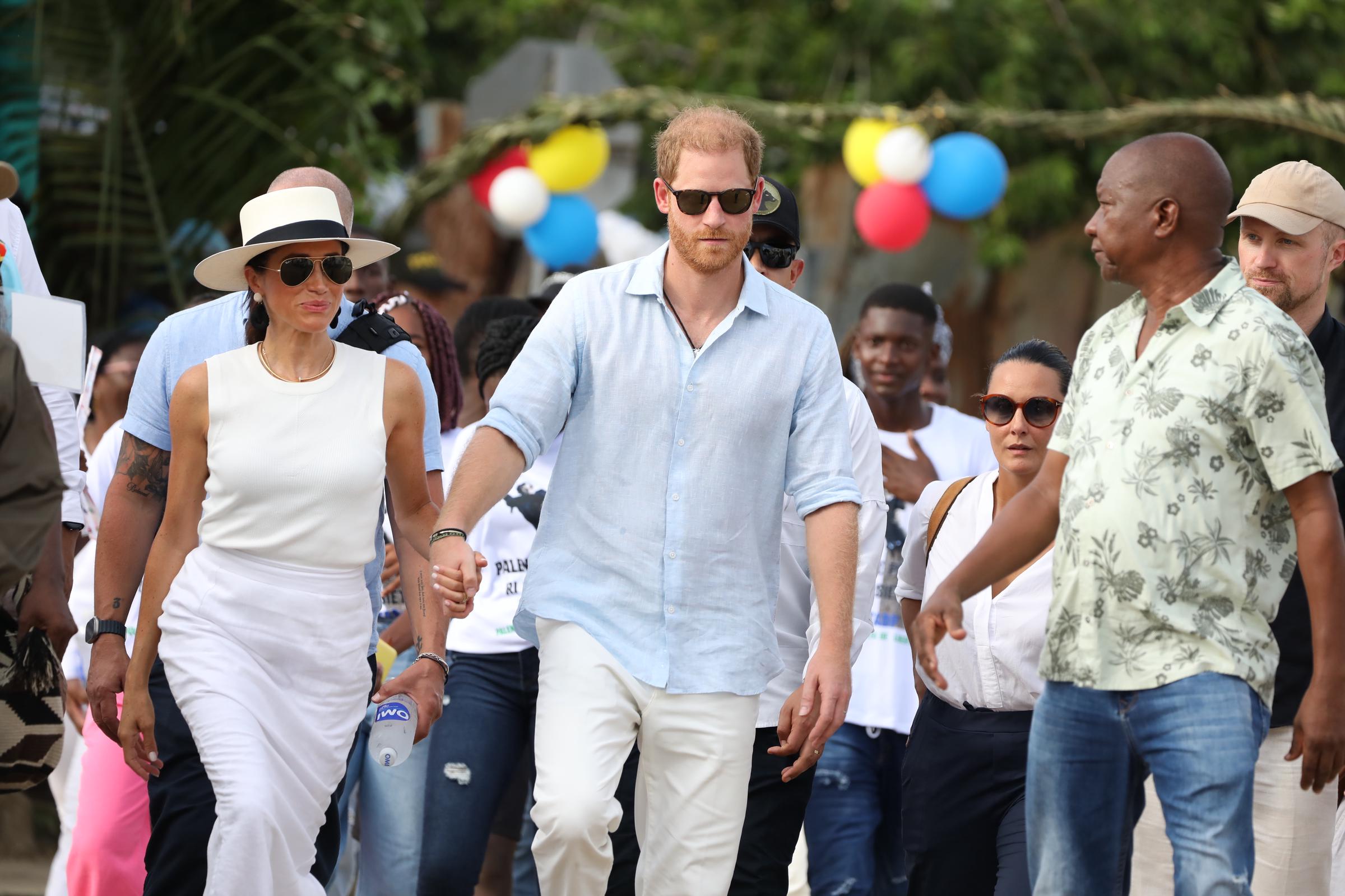 Prince Harry, Duke of Sussex and Meghan, Duchess of Sussex are seen on August 17, 2024 | Source: Getty Images