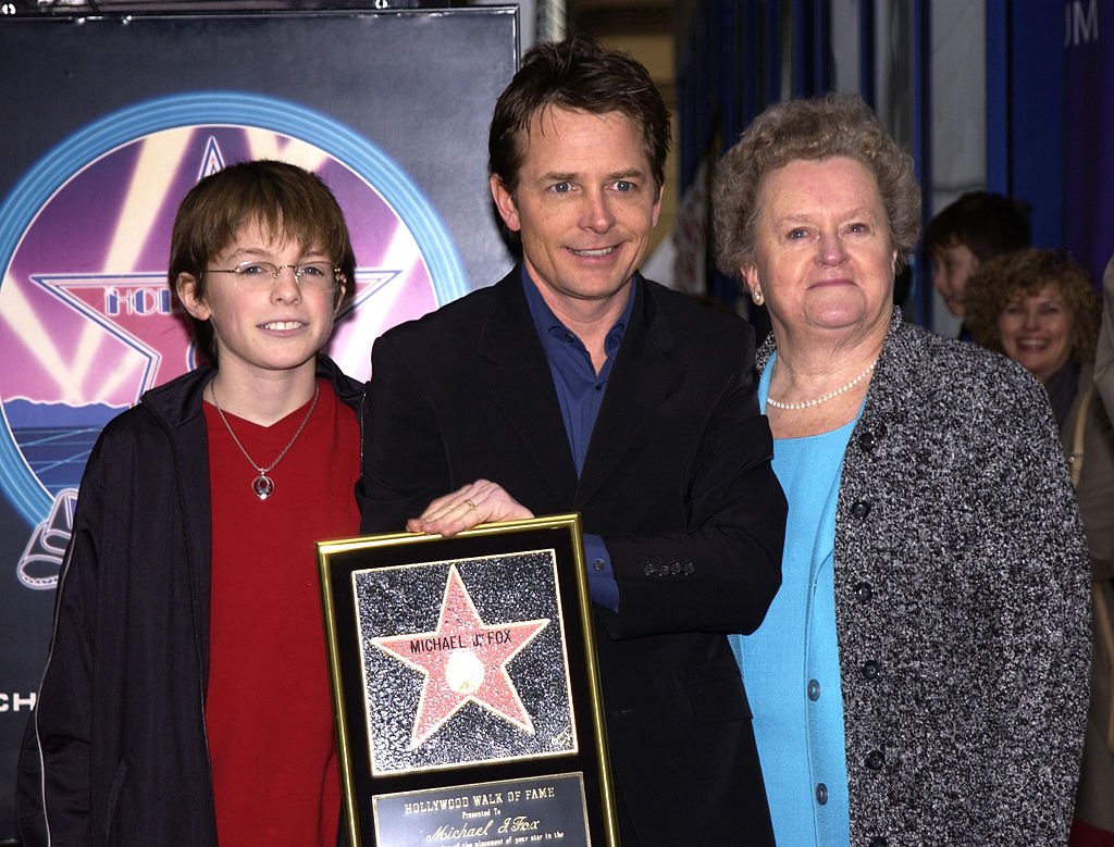 Michael J. Fox with son Sam and mom Phyllis during the Hollywood Walk of Fame star ceremony at Hollywood Boulevard in Hollywood, California, United States. Source: Getty Images