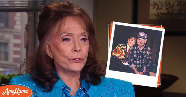 Loretta Lynn picured during a 2016 interview with Entertainment Tonight [Main Picture] A throwback picture of Lynn and her husband Oliver Lynn she shared on Instagram [Smaller Picture] | Photo: YouTube/Entertainment Tonight & Instagram/lorettalynnofficial