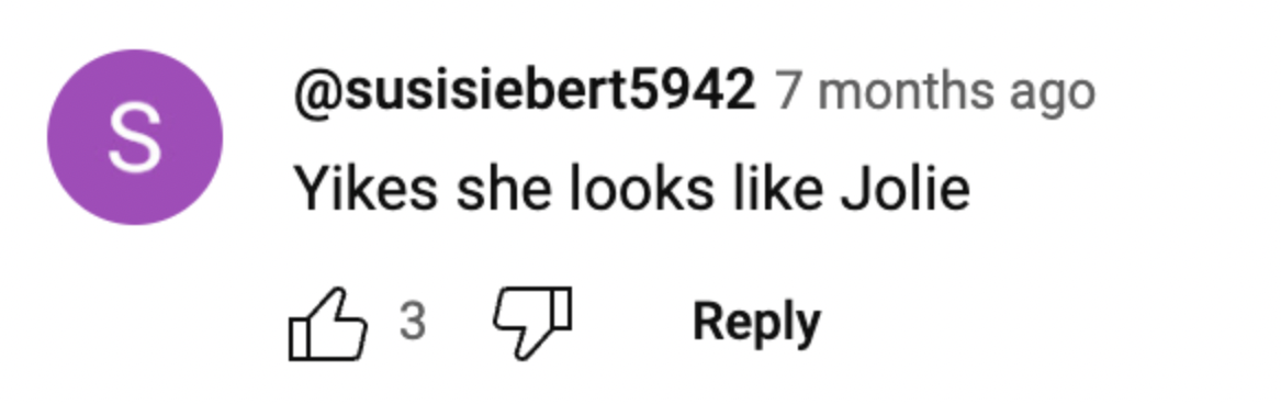 A comment left on a YouTube video about Brad Pitt and Ines de Ramon's romance in 2023 | Source: youtube.com/@etcanada