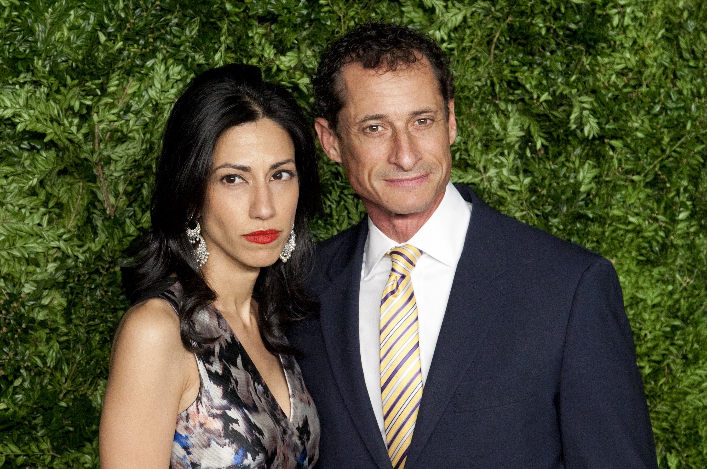 Huma Abedin and Anthony Weiner attend "The Twelfth Annual CFDA/Vogue Fashion Fund Awards" at Spring Studios in New York City | Source: Getty Images