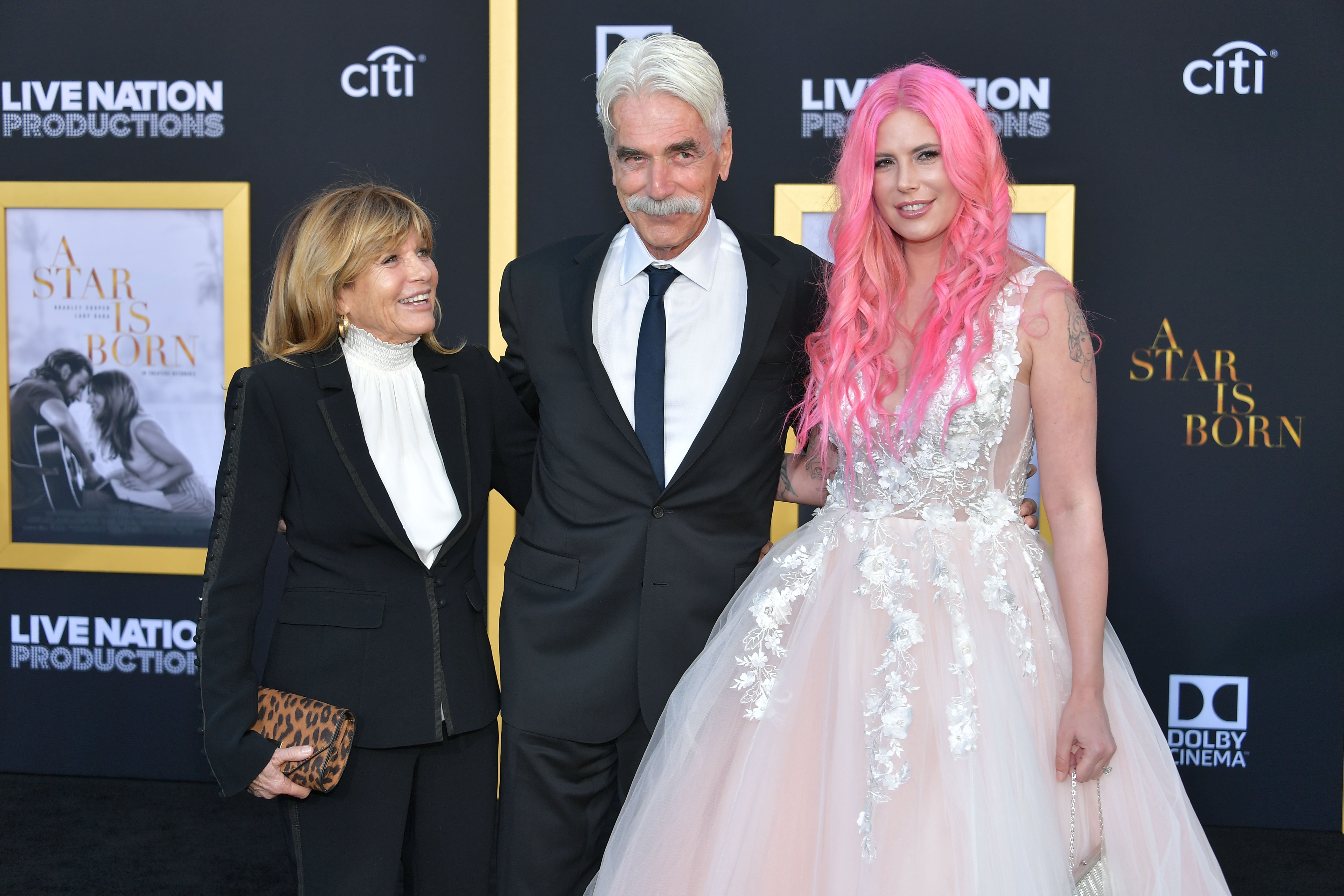 Katharine Ross, Sam Elliott, and Cleo Rose Elliott at the premiere of "A Star Is Born" on September 24, 2018 | Source: Getty Images