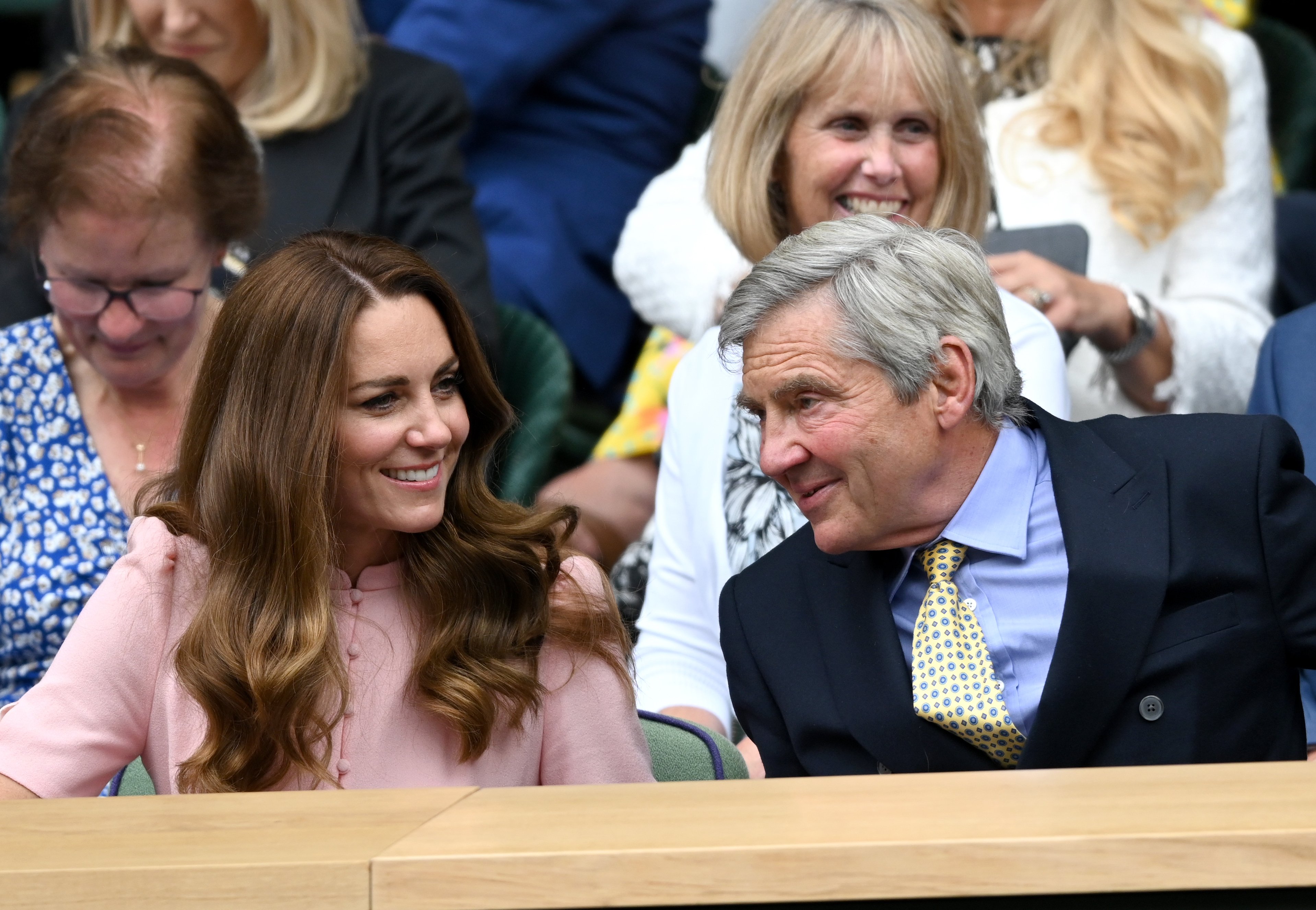 Michael Middleton and his daughter Kate Middleton during day 13 of the Wimbledon Tennis Championships at All England Lawn Tennis and Croquet Club on July 11, 2021 in London, England. / Source: Getty Images