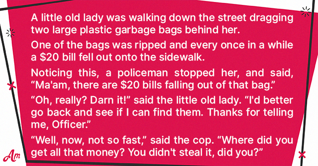 Daily Joke: Policeman Notices an Elderly Lady Dragging Two Large ...