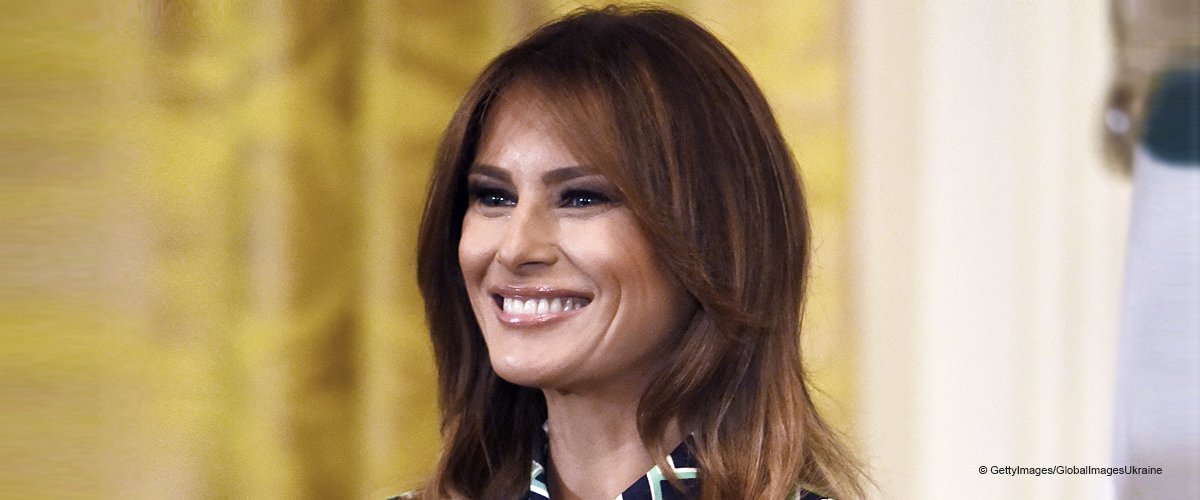 Melania Trump Turns Heads in a Motley Green-Blue Dress during St. Patrick's Day Reception