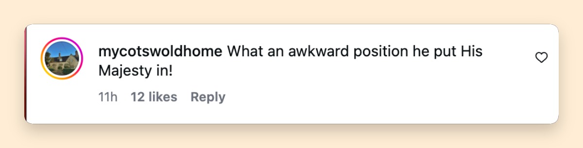 Netizen comment about what Rod Stewart said to King Charles III about Donald Trump, posted on May 12, 2026. | Source: Instagram/itvnews