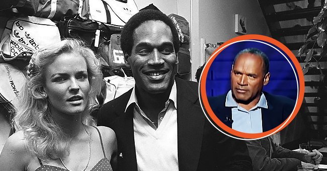 O. J. Simpson and Nicole Simpson in January 1980 in Los Angeles, California [left]. O. J. Simpson in a 2006 interview with CNN posted on YouTube in March 2018 | Photo: Getty Images - YouTube/
