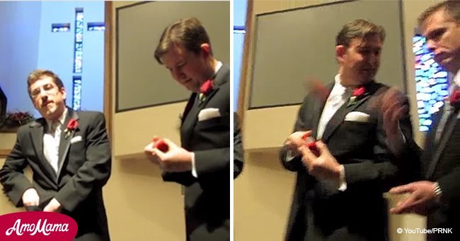 Film shows prankster groomsmen pretending they can't find wedding ring