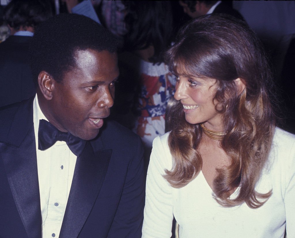 Sidney Poitier and Joanna Shimkus during the Andrew Young Campaign Fundraiser on June 10, 1970 at the Pierre Hotel in New York City.  | Source: Getty Images