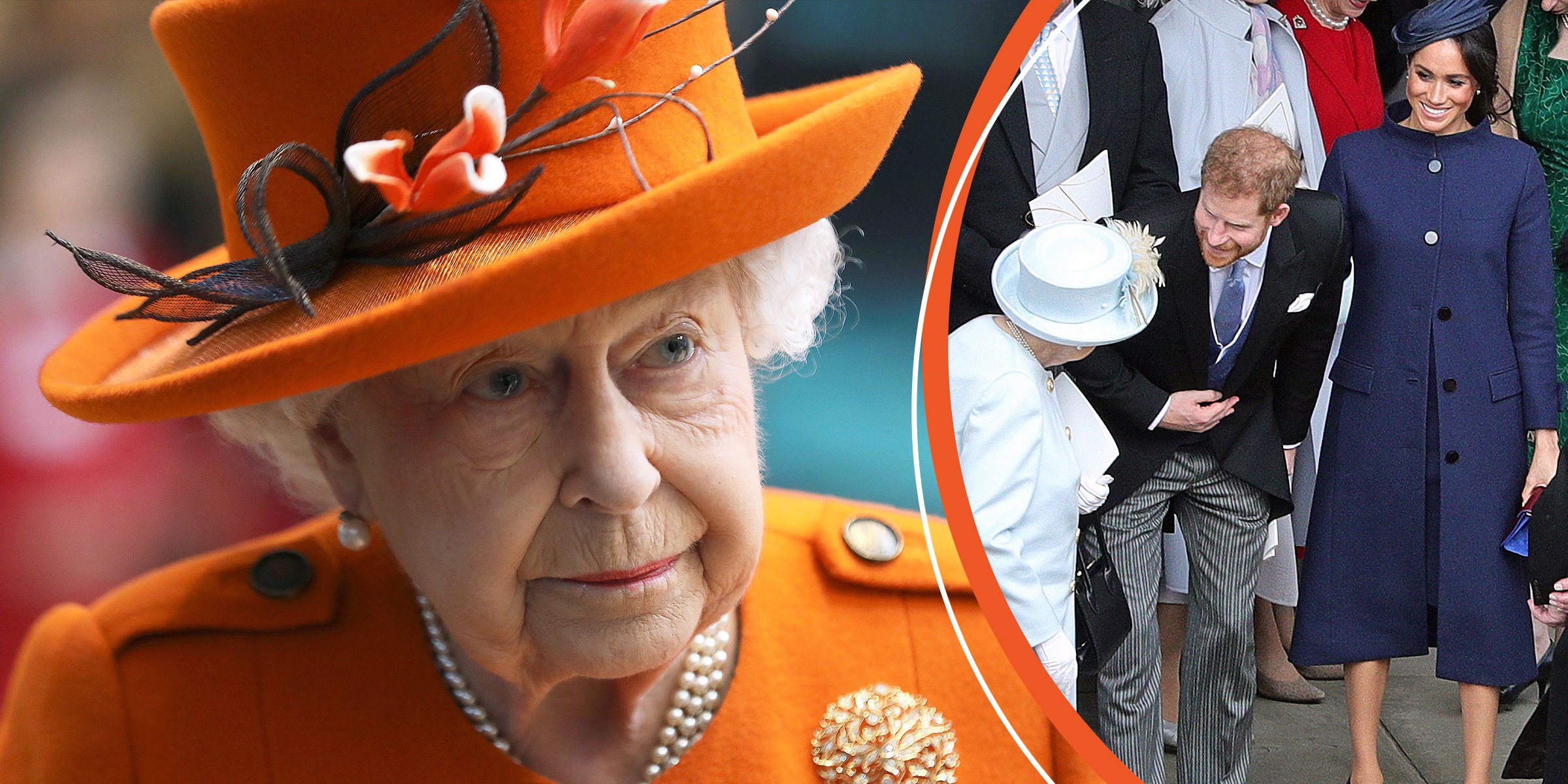 La reina Elizabeth II, el príncipe Harry y Meghan Markle. | Foto: Getty Images