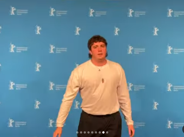 Lucas Vignale attends the world premiere of "El Tren Fluvial" at the Berlin International Film Festival in Germany. Before his death, Vignale celebrated the film's debut on social media, describing the project as one he created alongside fellow dreamers and friends | Source: Instagram/lucasvignale
