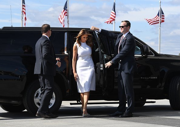  First Lady Melania Trump arrives for a reopening ceremony for the Washington Monument in Washington | Photo: Getty Images