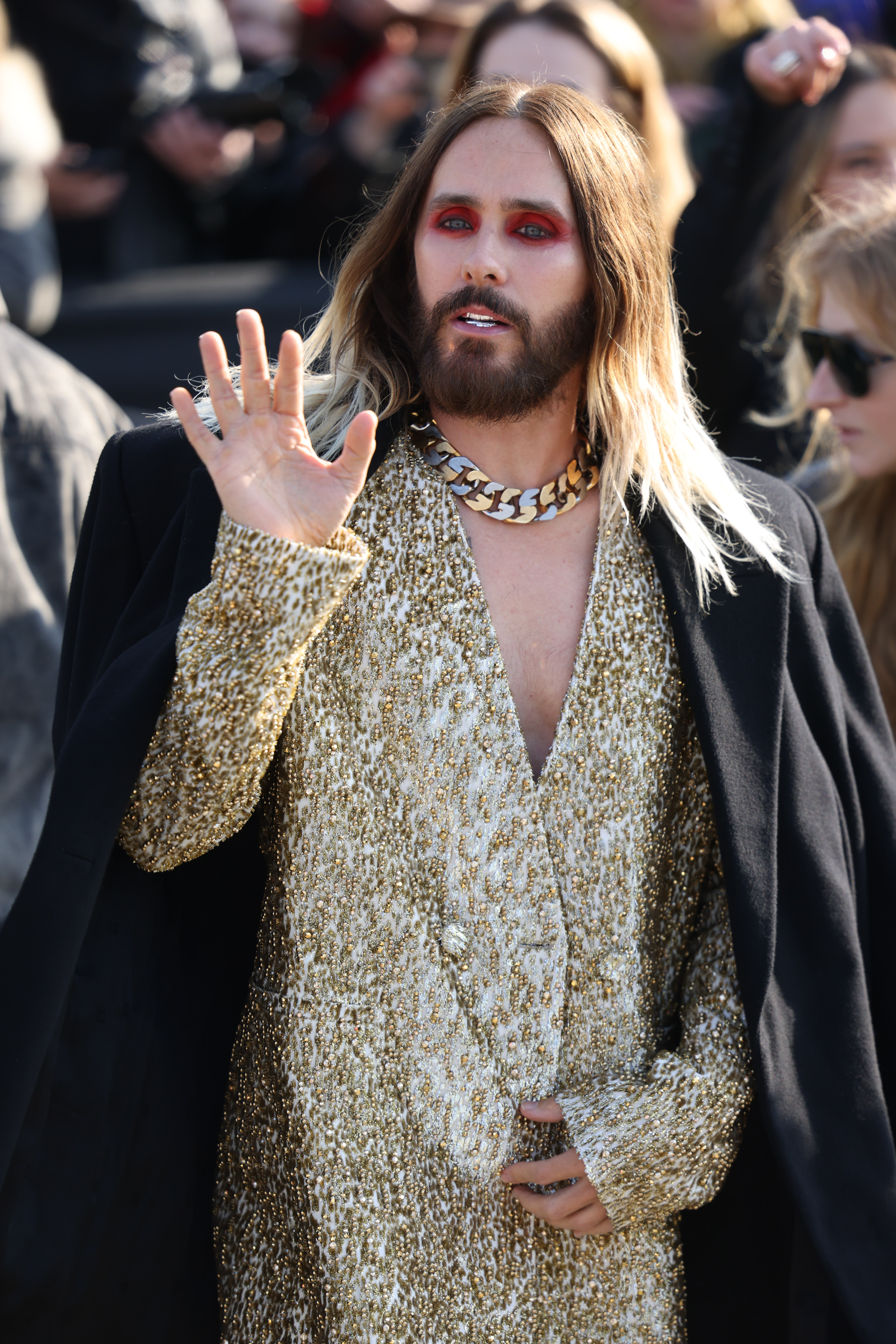 Jared Leto at the Givenchy Womenswear Fall Winter 2023-2024 show during Paris Fashion Week on March 02, 2023, in Paris, France. | Source: Getty Images