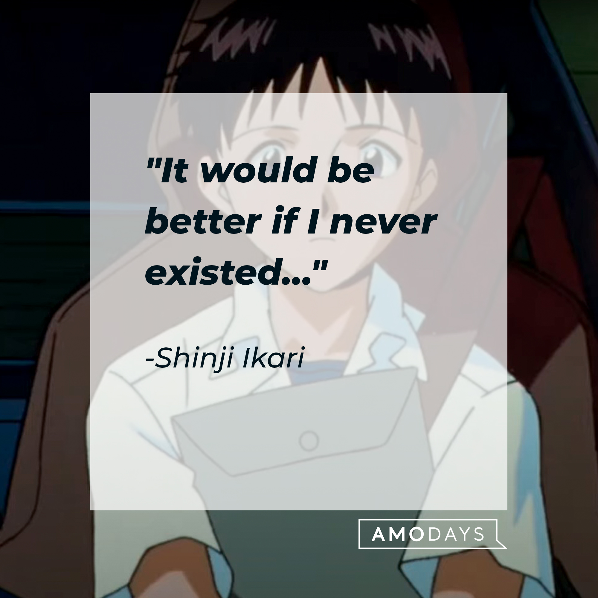 Shinji Ikari's quote: "It would be better if I never existed…" | Source: Facebook.com/EvangelionMovie